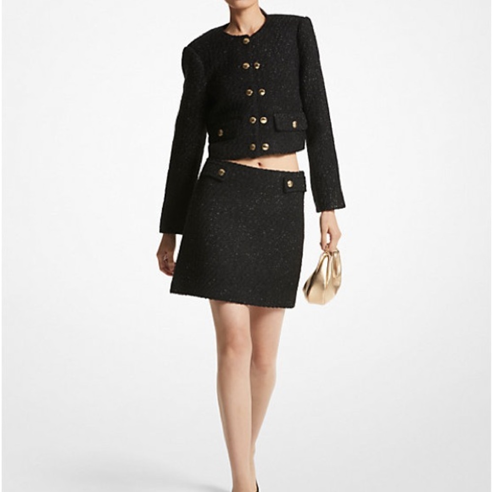 MICHAEL MICHAEL KORS
Metallic Tweed Black Mini Skirt & Jacket